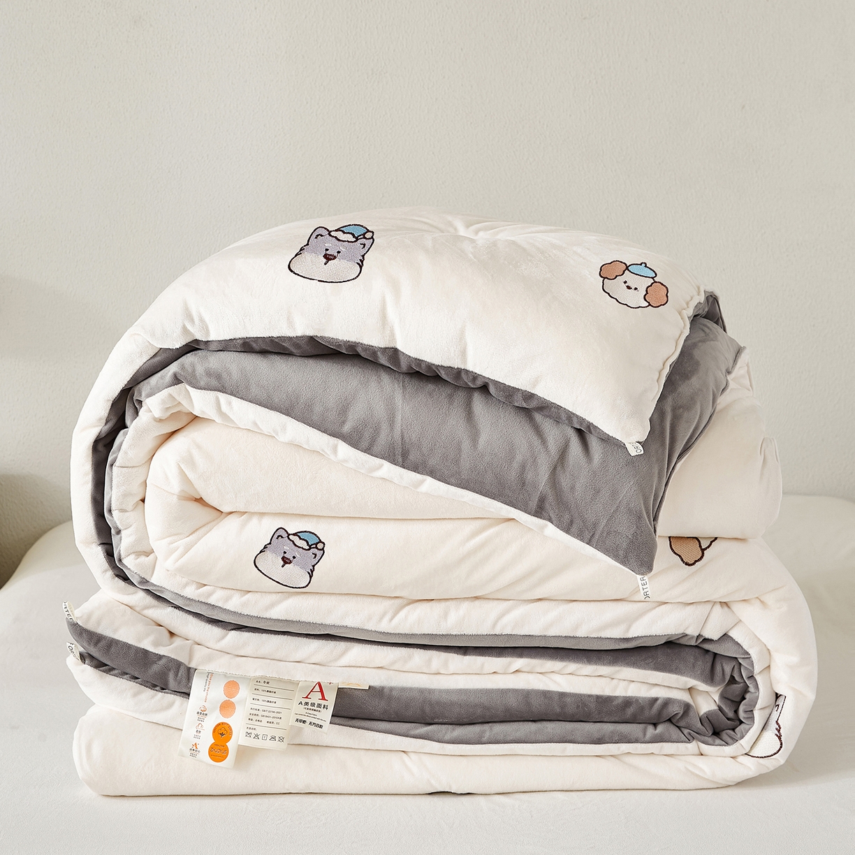 91家纺网 家纺一手货源 找家纺 合纵跨境工厂 2025秋冬新款恒温大豆被子被芯跨境外贸一件代发亚马逊希音包过核价-刺绣零压绒恒温大豆被 狗狗