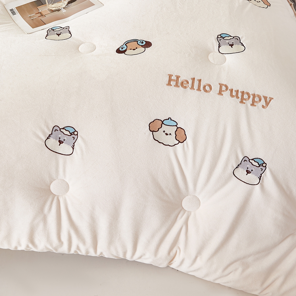 91家纺网 家纺一手货源 找家纺 合纵跨境工厂 2025秋冬新款恒温大豆被子被芯跨境外贸一件代发亚马逊希音包过核价-刺绣零压绒恒温大豆被 狗狗