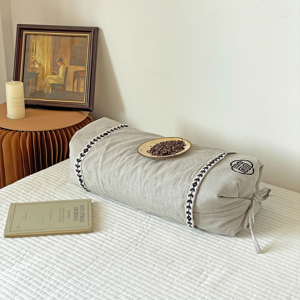 91家纺网 家纺一手货源 找家纺 （总）亦帆枕芯 2025新款刺绣棉麻可调节高低两用荞麦枕头枕芯可拆洗枕芯加枕套