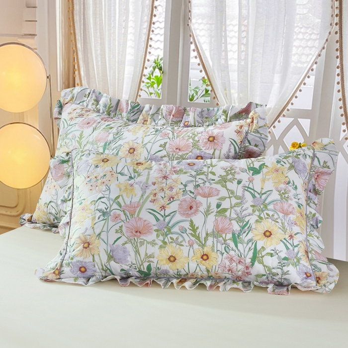 91家纺网 家纺一手货源 找家纺 （总）益利多 2025新款全棉夹棉花边枕套纯棉枕芯套子加厚