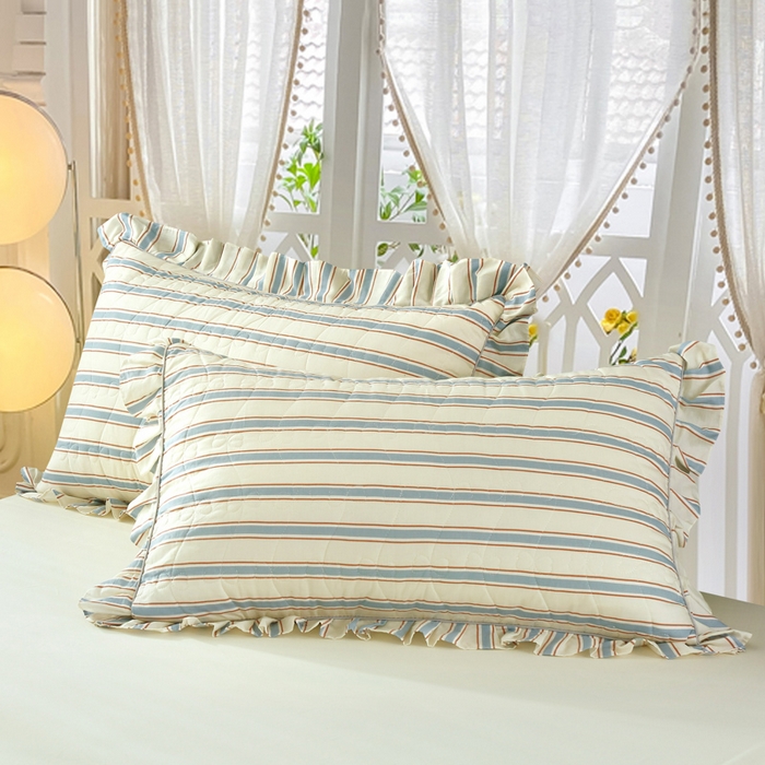 益利多 2025新款全棉夹棉花边枕套纯棉枕芯套子加厚 简逸