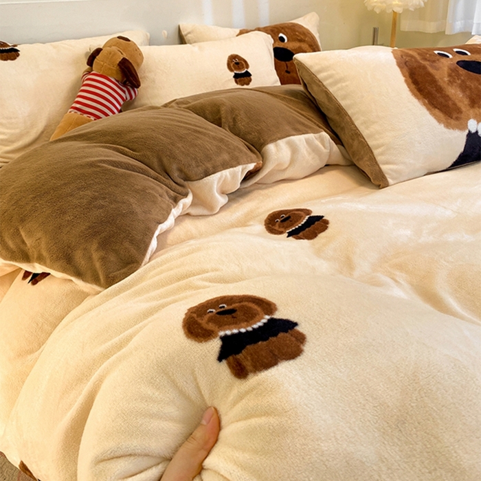 91家纺网 家纺一手货源 找家纺 （总）如一 2025新款A类高克重印花牛奶绒四件套