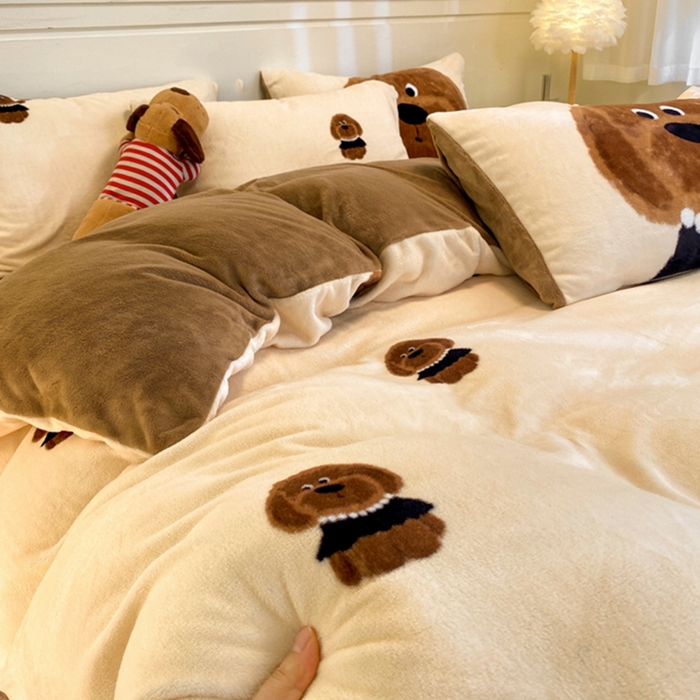 91家纺网 家纺一手货源 找家纺 （总）如一 2025新款A类高克重印花牛奶绒四件套