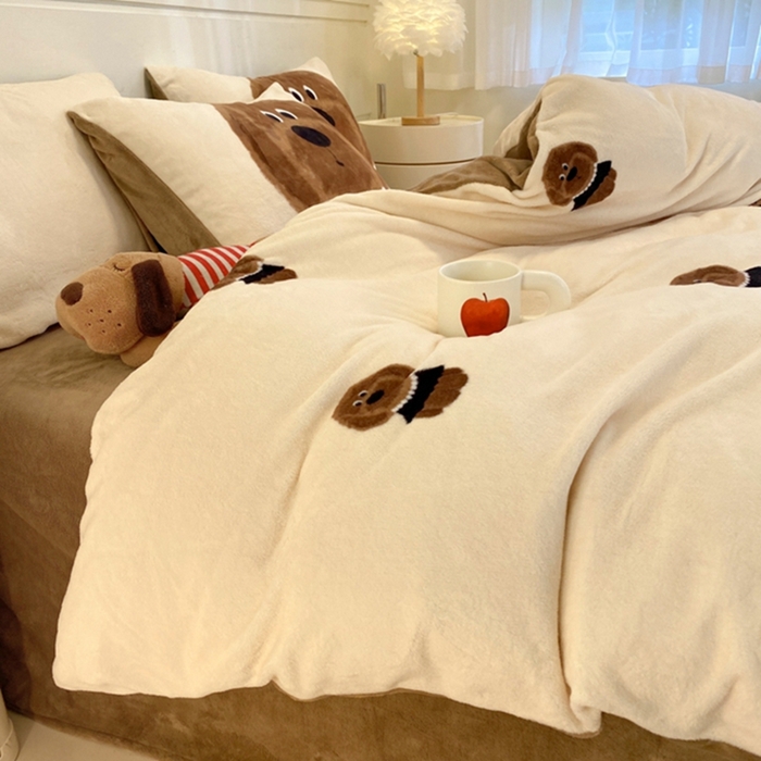 91家纺网 家纺一手货源 找家纺 （总）如一 2025新款A类高克重印花牛奶绒四件套