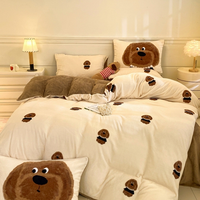 91家纺网 家纺一手货源 找家纺 （总）如一 2025新款A类高克重印花牛奶绒四件套