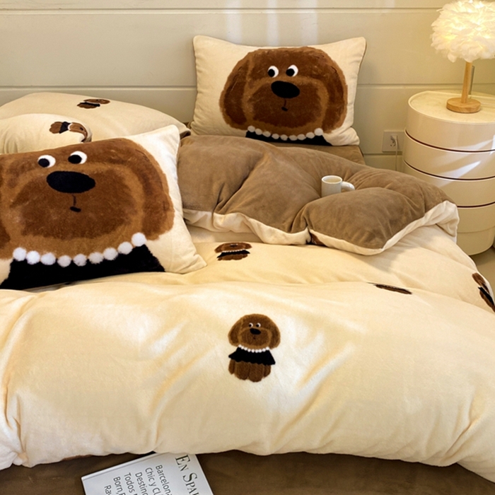 91家纺网 家纺一手货源 找家纺 （总）如一 2025新款A类高克重印花牛奶绒四件套