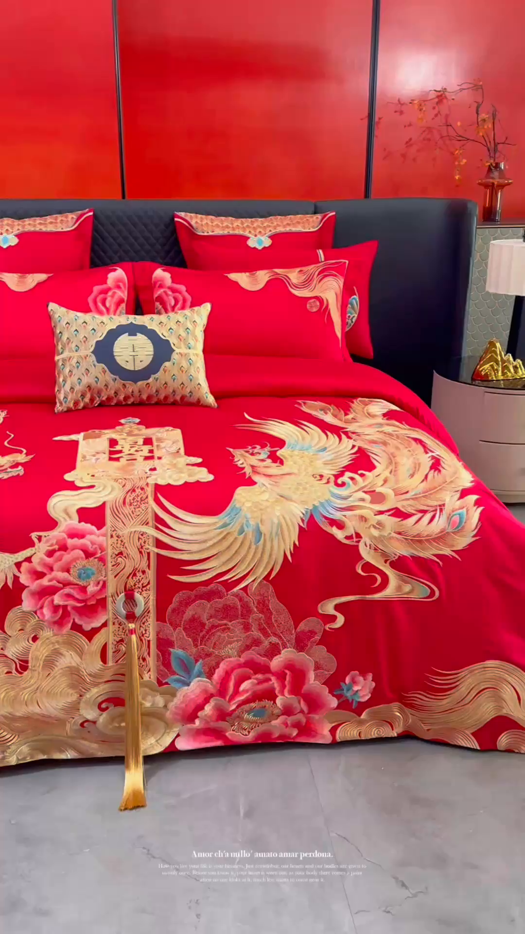 91家纺网 家纺一手货源 找家纺 （总）宏羽纺家纺 2025新款高支高密全棉提花新中式婚庆多件套