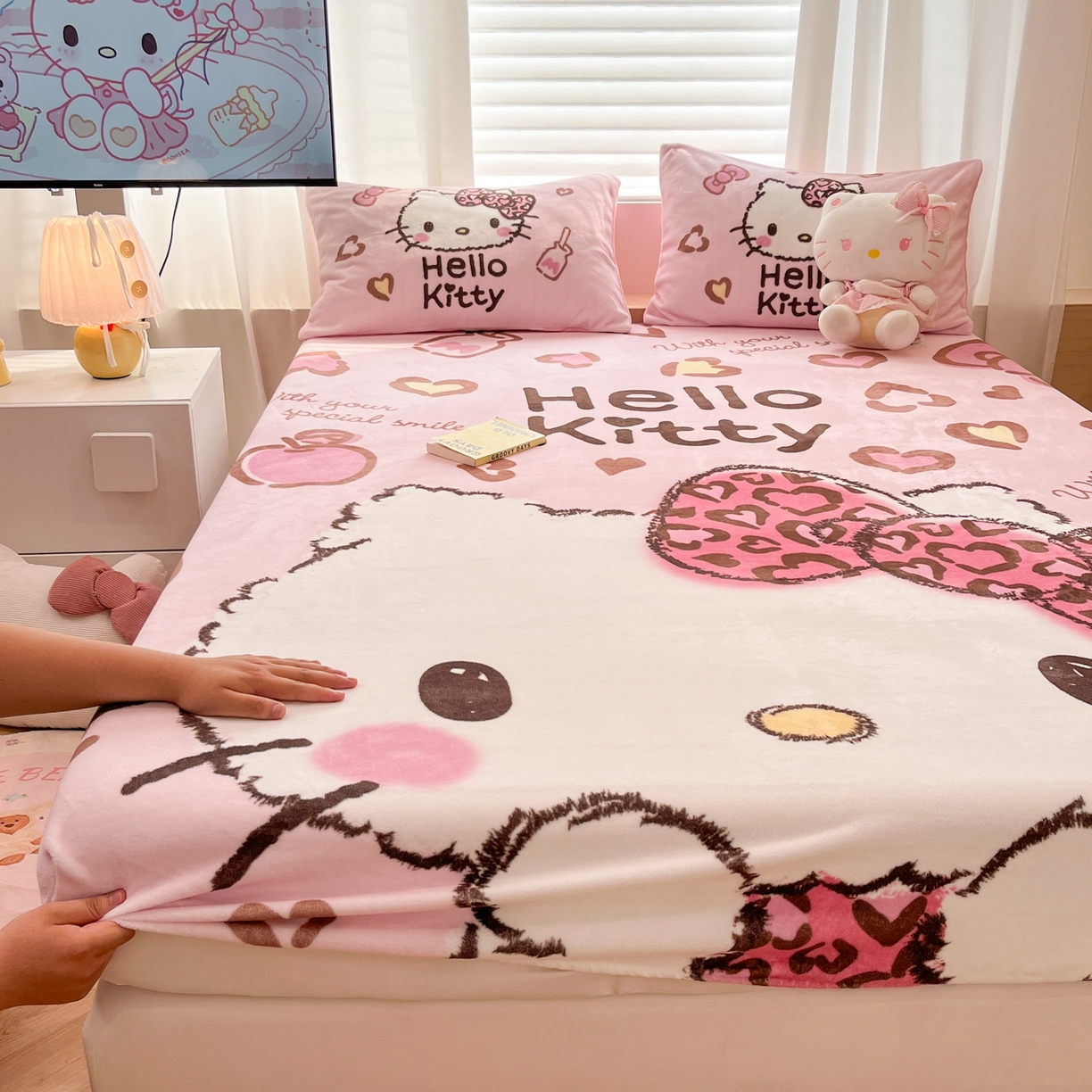 91家纺网 家纺一手货源 找家纺 （总）暮思家居 2025新款正版授权三丽鸥大版牛奶绒数码印花单品床笠单件床笠(带标价格）