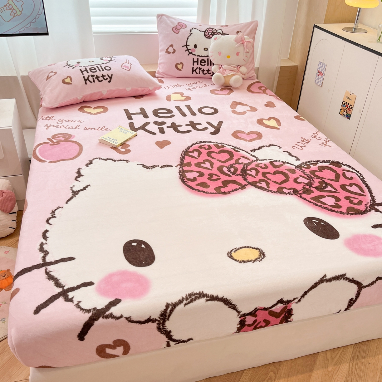 91家纺网 家纺一手货源 找家纺 （总）暮思家居 2025新款正版授权三丽鸥大版牛奶绒数码印花单品床笠单件床笠(带标价格）