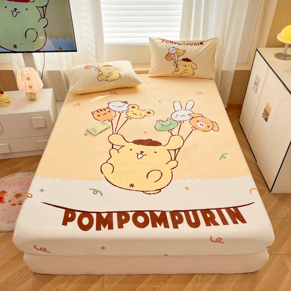 91家纺网 家纺一手货源 找家纺 （总）暮思家居 2025新款正版授权三丽鸥大版牛奶绒数码印花单品床笠单件床笠(带标价格）