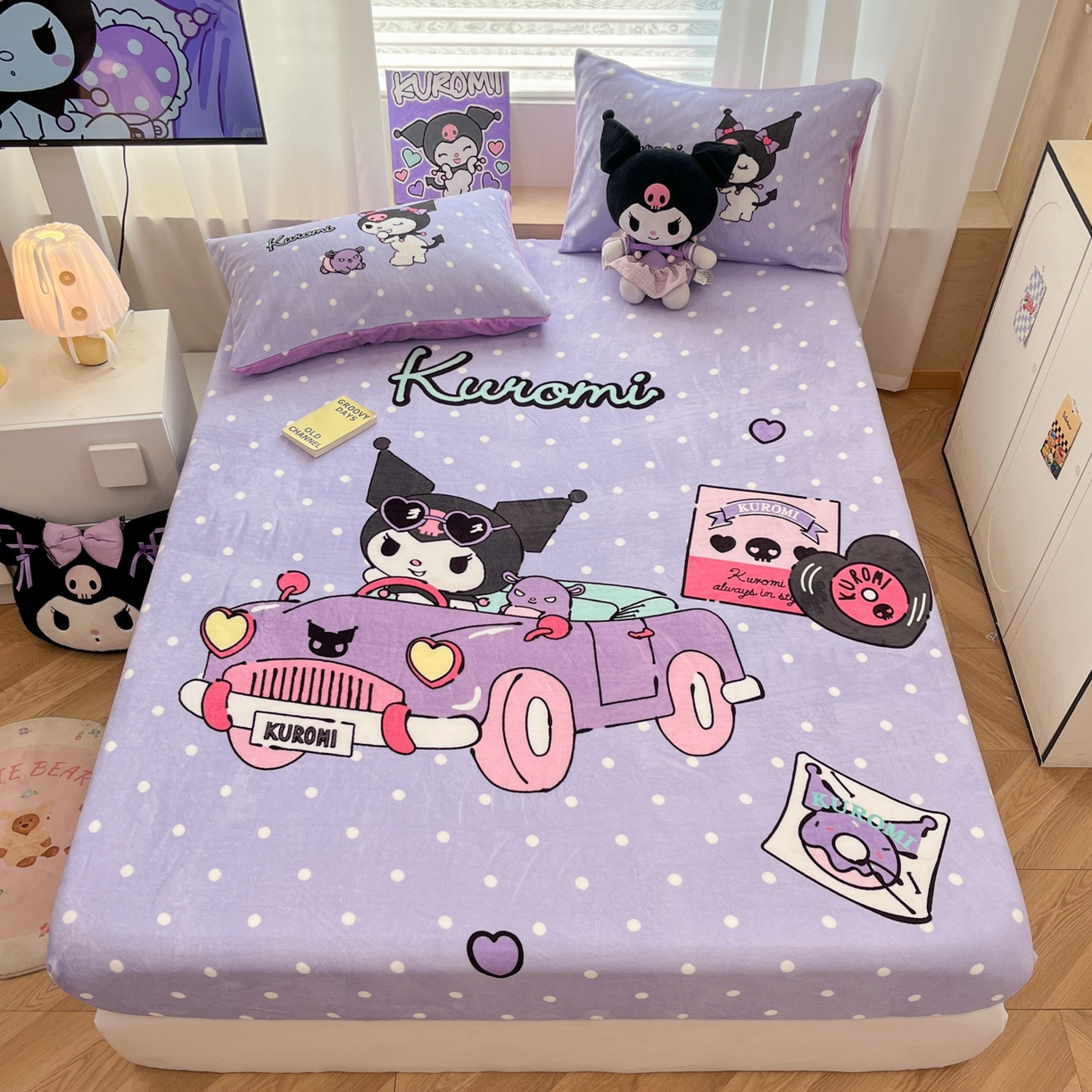 91家纺网 家纺一手货源 找家纺 （总）暮思家居 2025新款正版授权三丽鸥大版牛奶绒数码印花单品床笠单件床笠(带标价格）