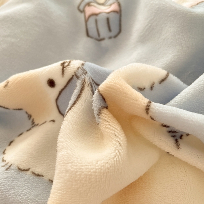 91家纺网 家纺一手货源 找家纺 如一 2025新款A类高克重印花牛奶绒四件套 猫咪酱