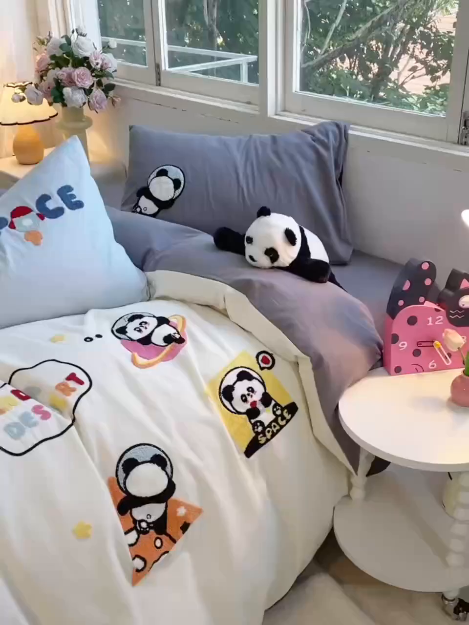 91家纺网 家纺一手货源 找家纺 （总）炫拼家纺 2025新款全棉磨毛卡通毛巾绣加厚纯棉四件套-可梦系列