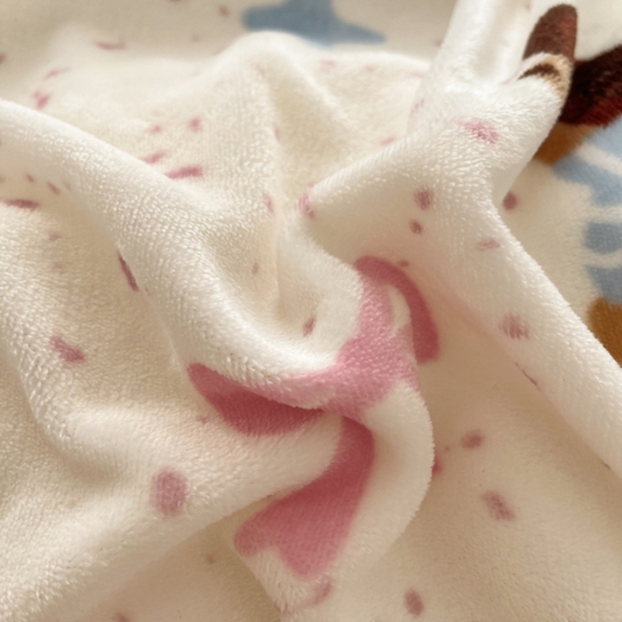 91家纺网 家纺一手货源 找家纺 如一 2025新款A类高克重印花牛奶绒四件套 俏皮狗