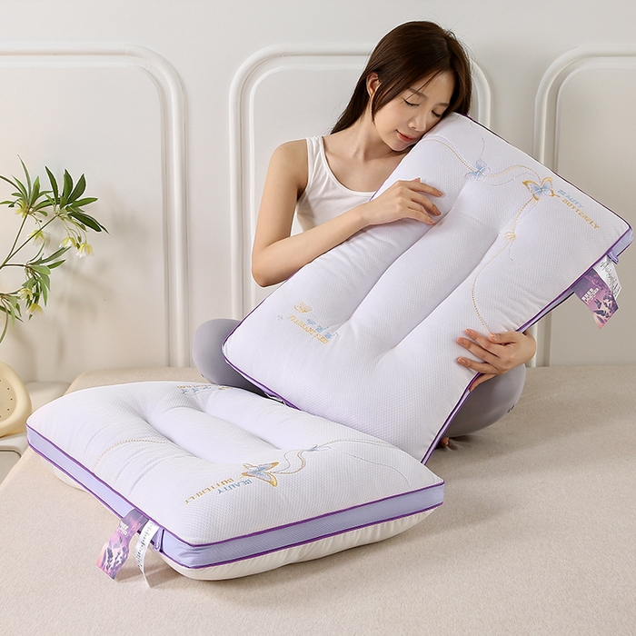 91家纺网 家纺一手货源 找家纺 （总）锦鲤枕芯 2023新款蝴蝶熏香眠眠分区护颈枕芯酒店枕头48*74cm