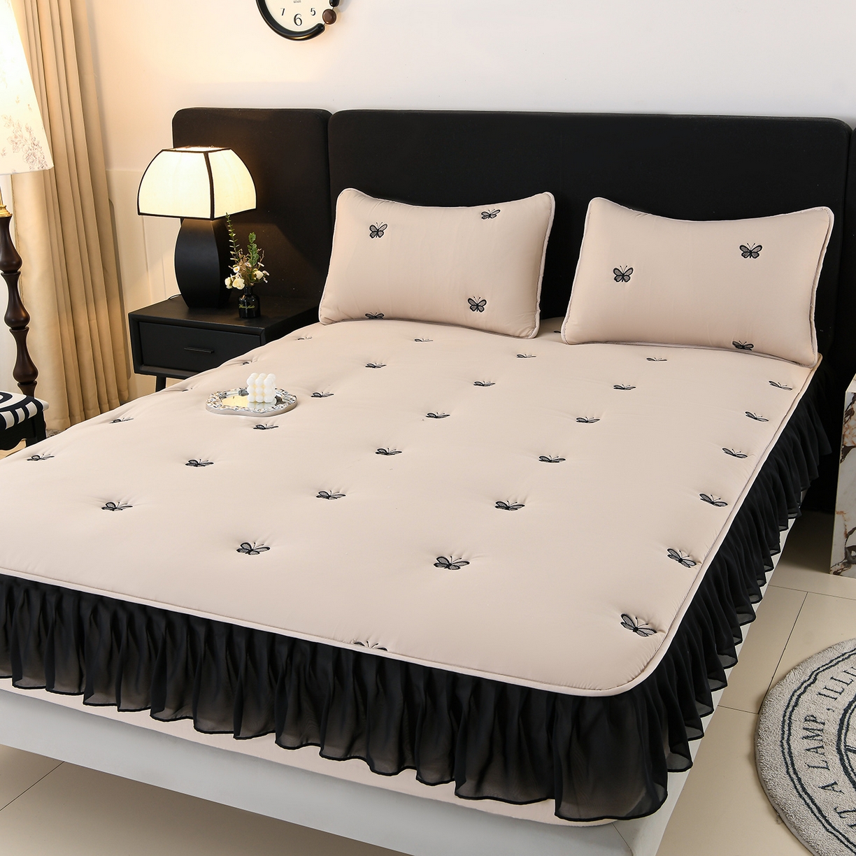 91家纺网 家纺一手货源 找家纺 （总）推推家纺 2025新款A类水洗棉花边床笠单品床笠床笠单件