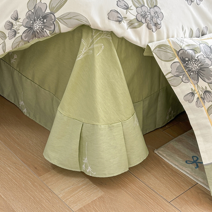 91家纺网 家纺一手货源 找家纺 宇彬家纺 2025直播新款13070全棉纯棉印花床单床笠款四件套和单被套一字绣工艺款 一字绣 暗香