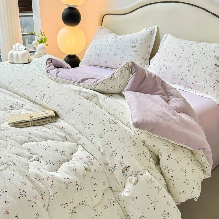 91家纺网 家纺一手货源 找家纺 （总）鑫贝阳 2025新款A类亲肤邹邹纱冬被被子被芯