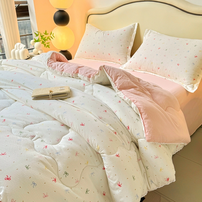 91家纺网 家纺一手货源 找家纺 （总）鑫贝阳 2025新款A类亲肤邹邹纱冬被被子被芯