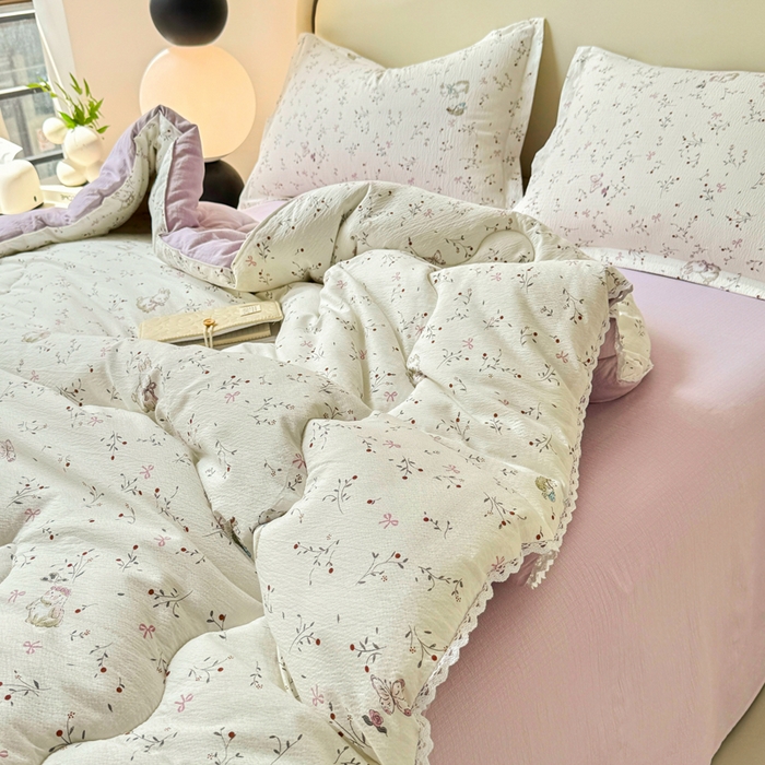 91家纺网 家纺一手货源 找家纺 鑫贝阳 2025新款A类亲肤邹邹纱冬被被子被芯 蜜芽兔