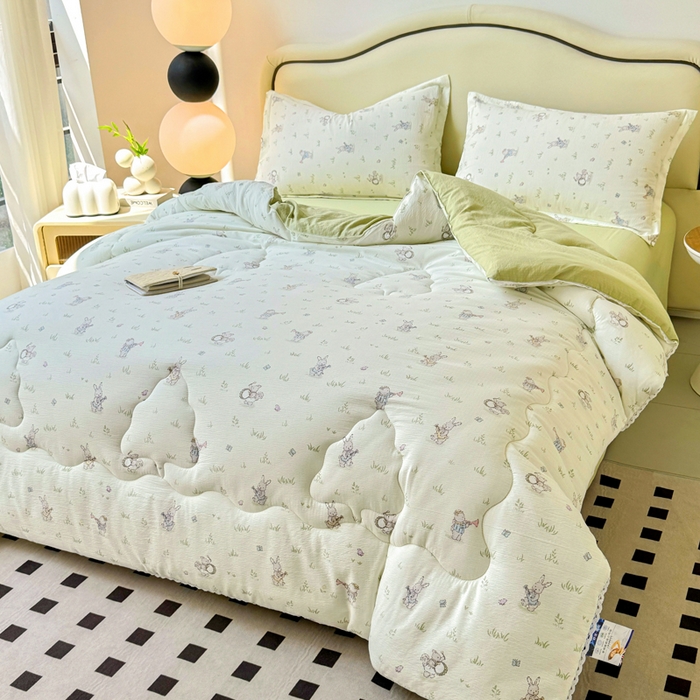 91家纺网 家纺一手货源 找家纺 鑫贝阳 2025新款A类亲肤邹邹纱冬被被子被芯 音乐家