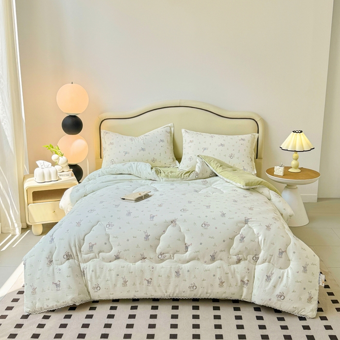 91家纺网 家纺一手货源 找家纺 鑫贝阳 2025新款A类亲肤邹邹纱冬被被子被芯 音乐家