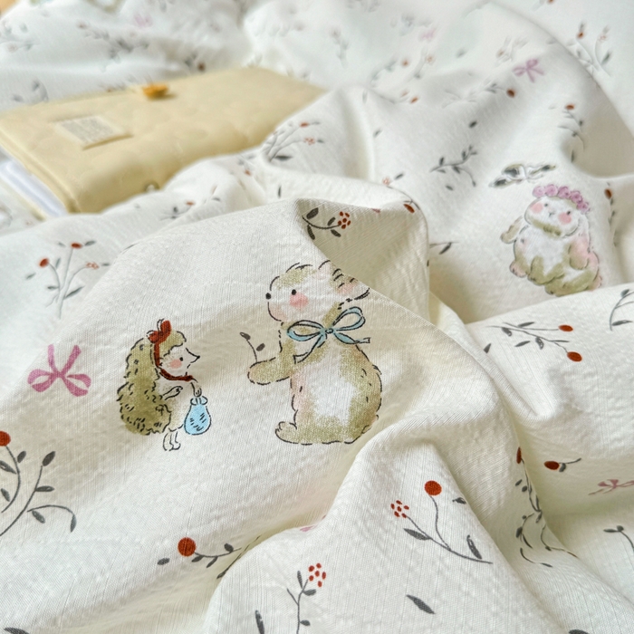 91家纺网 家纺一手货源 找家纺 鑫贝阳 2025新款A类亲肤邹邹纱冬被被子被芯 蜜芽兔