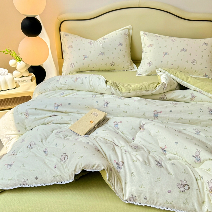 91家纺网 家纺一手货源 找家纺 鑫贝阳 2025新款A类亲肤邹邹纱冬被被子被芯 音乐家