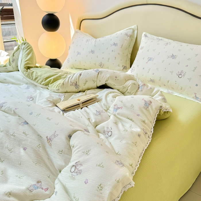 91家纺网 家纺一手货源 找家纺 鑫贝阳 2025新款A类亲肤邹邹纱冬被被子被芯 音乐家