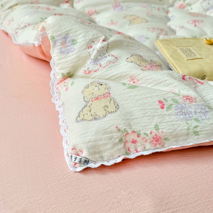 91家纺网 家纺一手货源 找家纺 鑫贝阳 2025新款A类亲肤邹邹纱冬被被子被芯 美娜