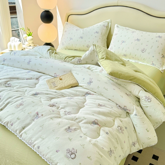 91家纺网 家纺一手货源 找家纺 鑫贝阳 2025新款A类亲肤邹邹纱冬被被子被芯 音乐家