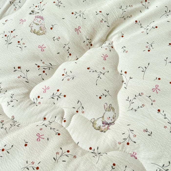 91家纺网 家纺一手货源 找家纺 鑫贝阳 2025新款A类亲肤邹邹纱冬被被子被芯 蜜芽兔