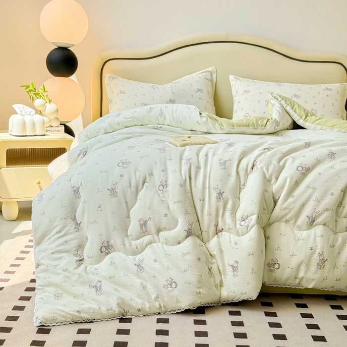 91家纺网 家纺一手货源 找家纺 鑫贝阳 2025新款A类亲肤邹邹纱冬被被子被芯 音乐家