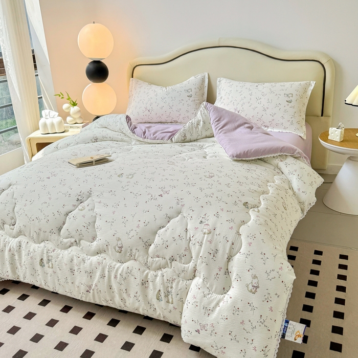 91家纺网 家纺一手货源 找家纺 鑫贝阳 2025新款A类亲肤邹邹纱冬被被子被芯 蜜芽兔