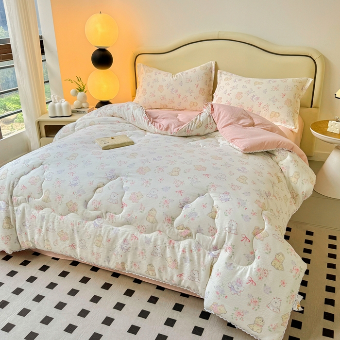 91家纺网 家纺一手货源 找家纺 鑫贝阳 2025新款A类亲肤邹邹纱冬被被子被芯 美娜