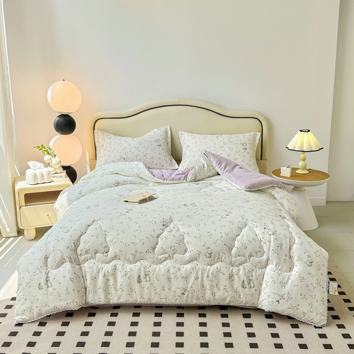 91家纺网 家纺一手货源 找家纺 鑫贝阳 2025新款A类亲肤邹邹纱冬被被子被芯 蜜芽兔