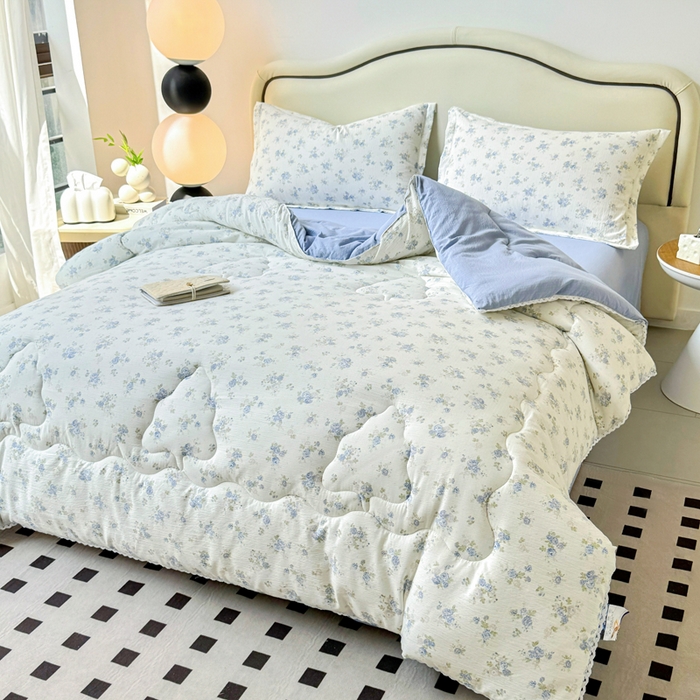 91家纺网 家纺一手货源 找家纺 鑫贝阳 2025新款A类亲肤邹邹纱冬被被子被芯 兰香入梦