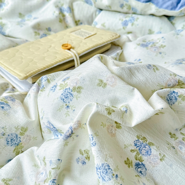 91家纺网 家纺一手货源 找家纺 鑫贝阳 2025新款A类亲肤邹邹纱冬被被子被芯 兰香入梦