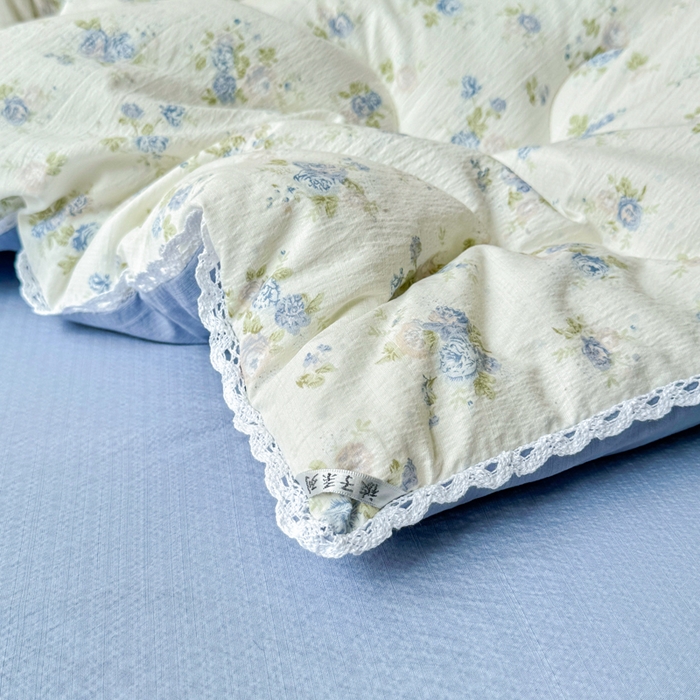 91家纺网 家纺一手货源 找家纺 鑫贝阳 2025新款A类亲肤邹邹纱冬被被子被芯 兰香入梦