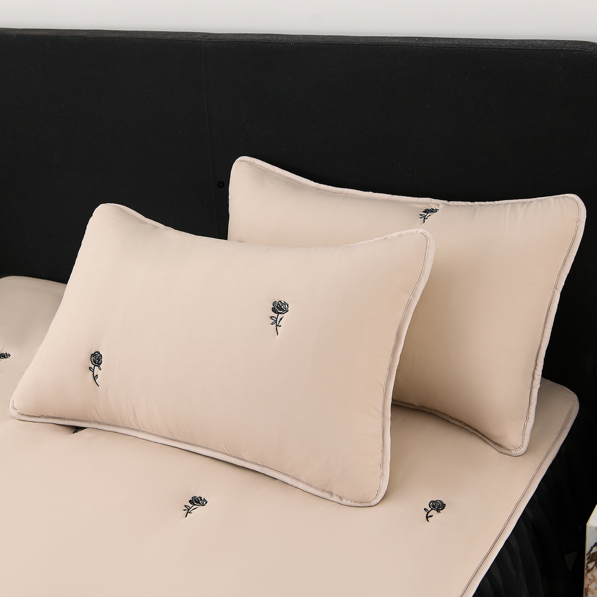 91家纺网 家纺一手货源 找家纺 推推家纺 2025新款A类水洗棉花边床笠单品床笠床笠单件 花边款玫瑰-卡其