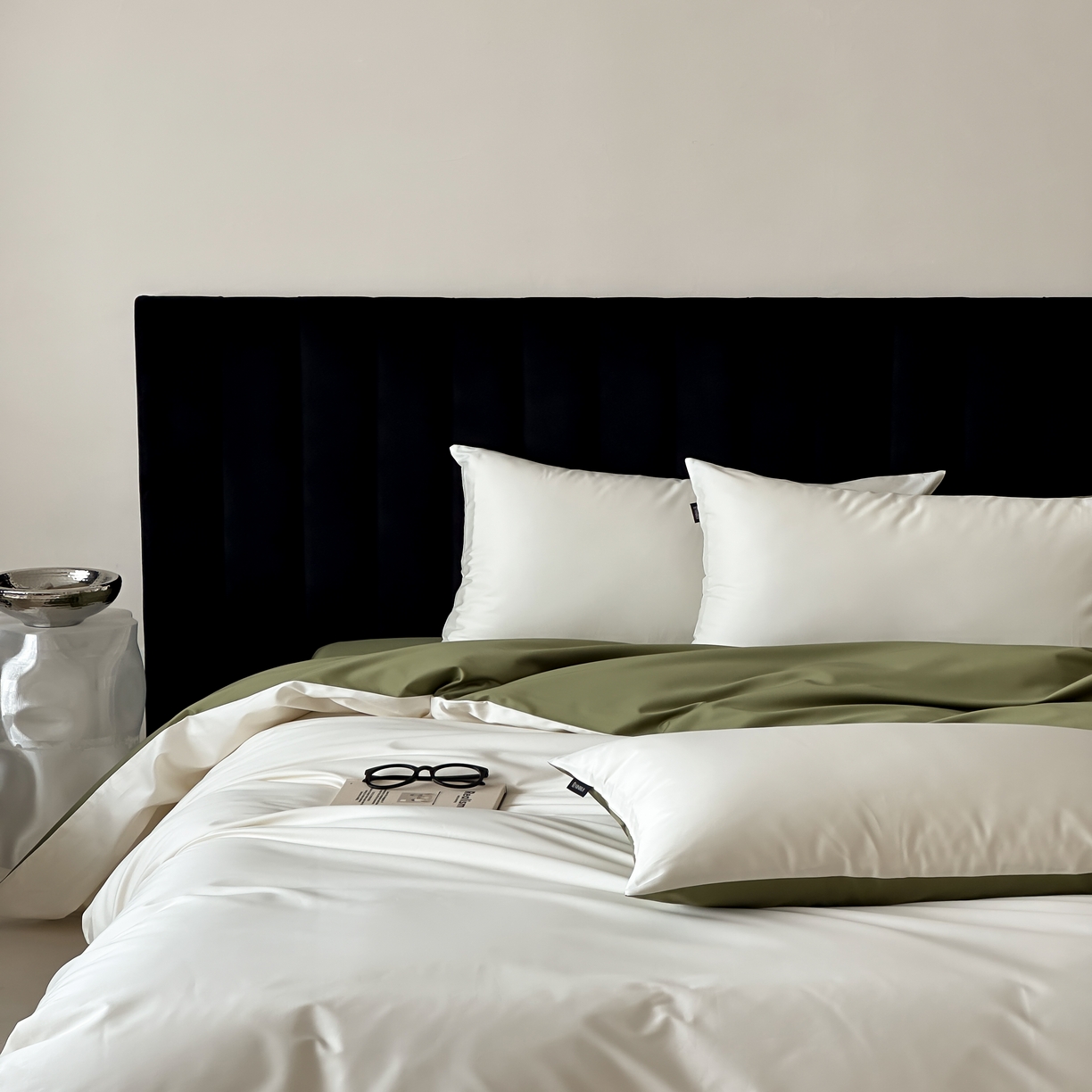 91家纺网 家纺一手货源 找家纺 馨蕊家居 2025春夏新品100S高奢简约长绒棉系列-棉拾光（非会员+20） 控价：不低于218/248/268 棉拾光-灰湖绿