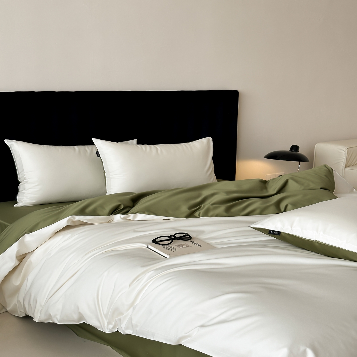 91家纺网 家纺一手货源 找家纺 馨蕊家居 2025春夏新品100S高奢简约长绒棉系列-棉拾光（非会员+20） 控价：不低于218/248/268 棉拾光-灰湖绿