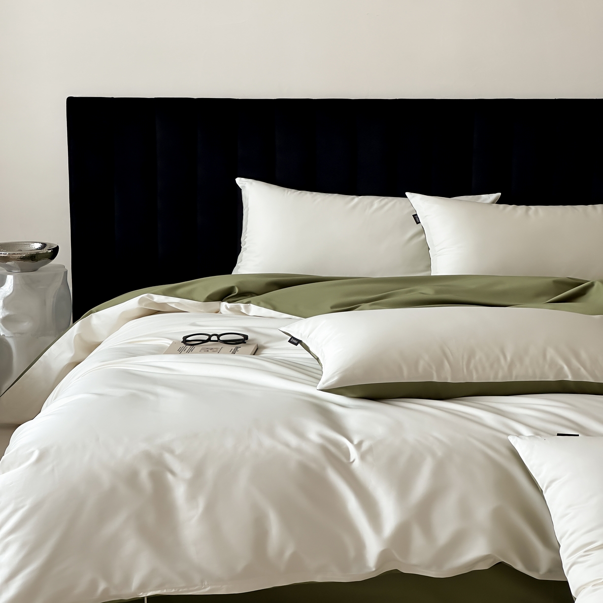 91家纺网 家纺一手货源 找家纺 馨蕊家居 2025春夏新品100S高奢简约长绒棉系列-棉拾光（非会员+20） 控价：不低于218/248/268 棉拾光-灰湖绿