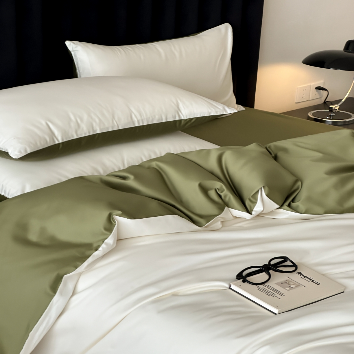 91家纺网 家纺一手货源 找家纺 馨蕊家居 2025春夏新品100S高奢简约长绒棉系列-棉拾光（非会员+20） 控价：不低于218/248/268 棉拾光-灰湖绿