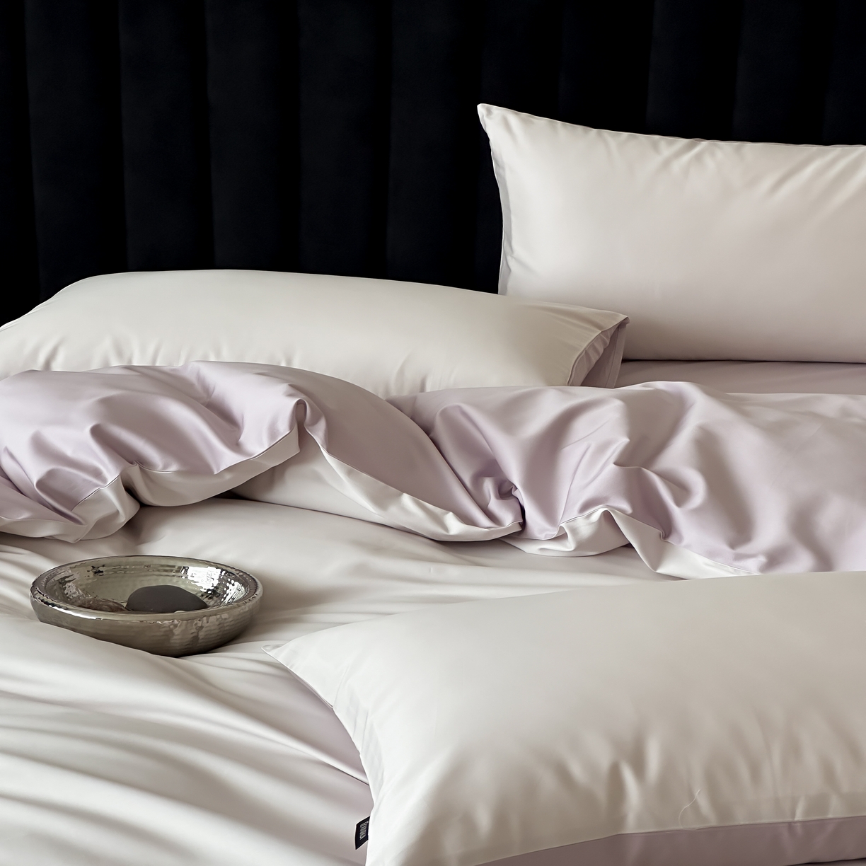 91家纺网 家纺一手货源 找家纺 馨蕊家居 2025春夏新品100S高奢简约长绒棉系列-棉拾光（非会员+20） 控价：不低于218/248/268 棉拾光-满天星紫