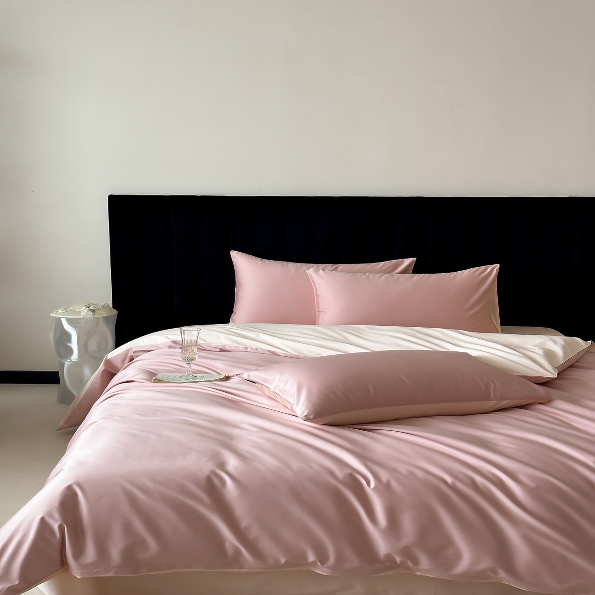 91家纺网 家纺一手货源 找家纺 馨蕊家居 2025春夏新品100S高奢简约长绒棉系列-棉拾光（非会员+20） 控价：不低于218/248/268 棉拾光-慕斯粉