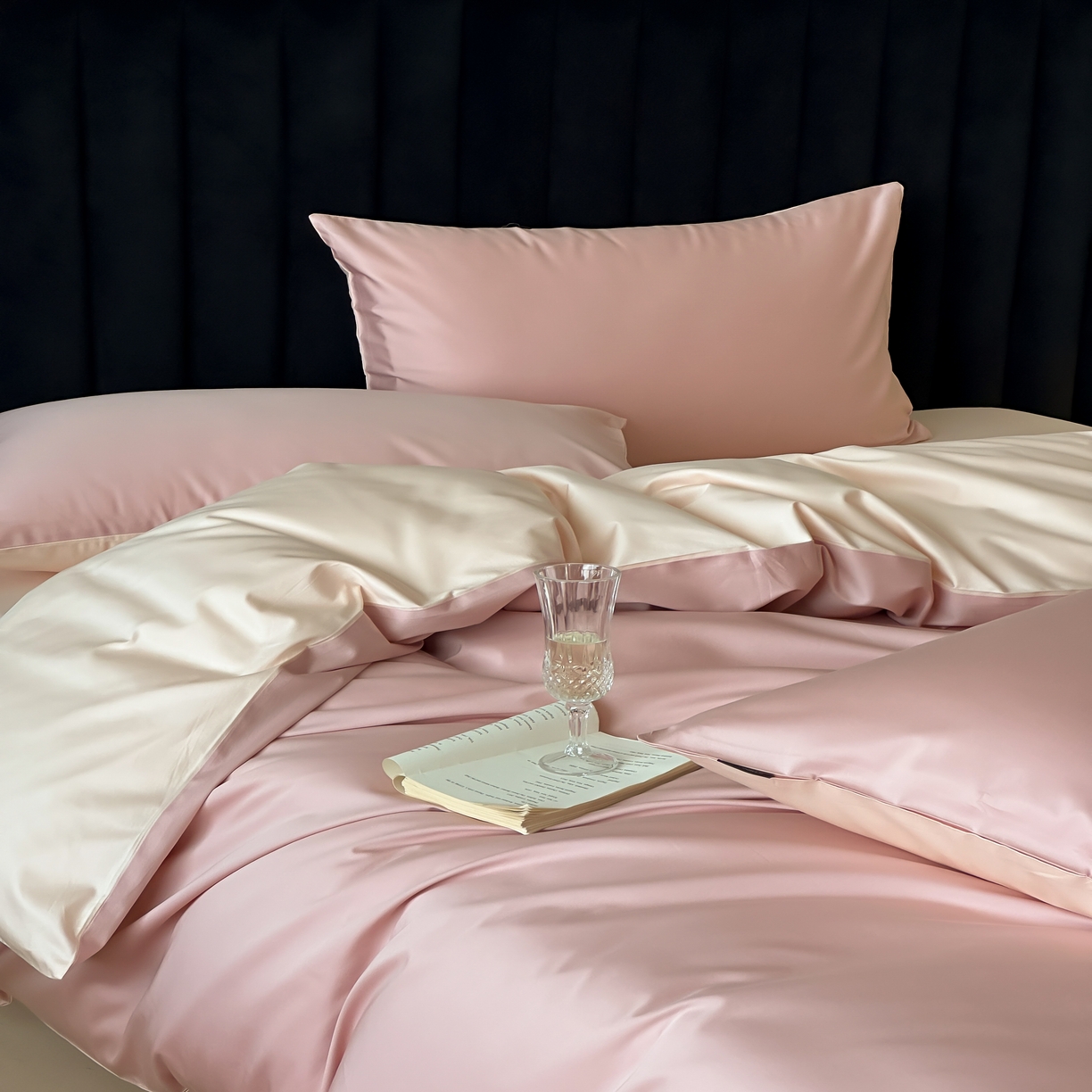 91家纺网 家纺一手货源 找家纺 馨蕊家居 2025春夏新品100S高奢简约长绒棉系列-棉拾光（非会员+20） 控价：不低于218/248/268 棉拾光-慕斯粉