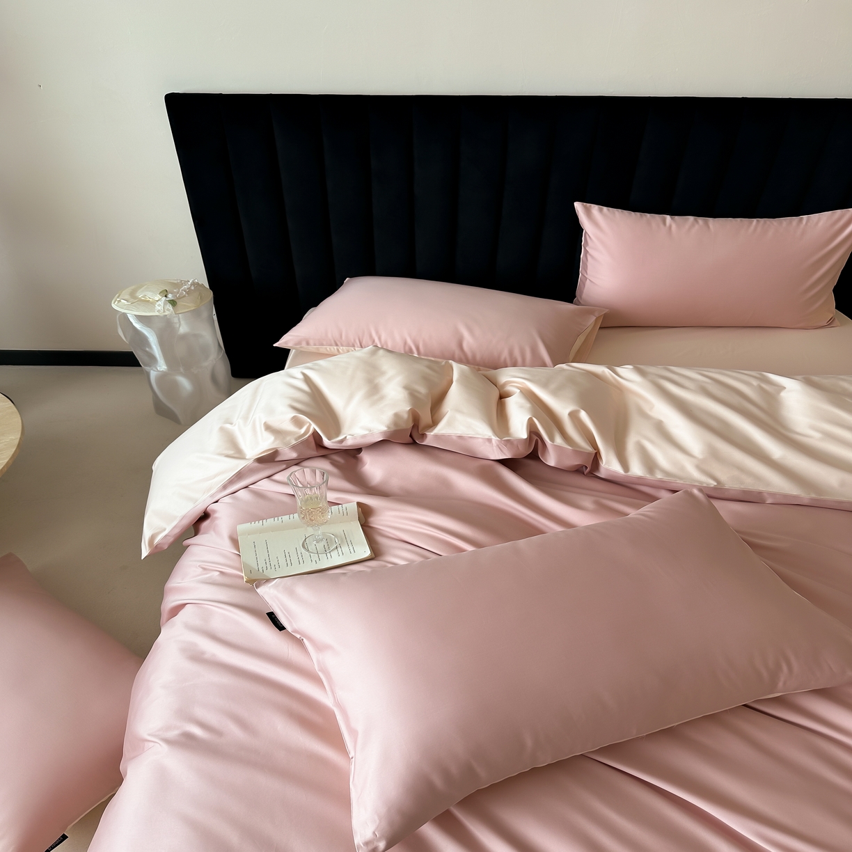 91家纺网 家纺一手货源 找家纺 馨蕊家居 2025春夏新品100S高奢简约长绒棉系列-棉拾光（非会员+20） 控价：不低于218/248/268 棉拾光-慕斯粉