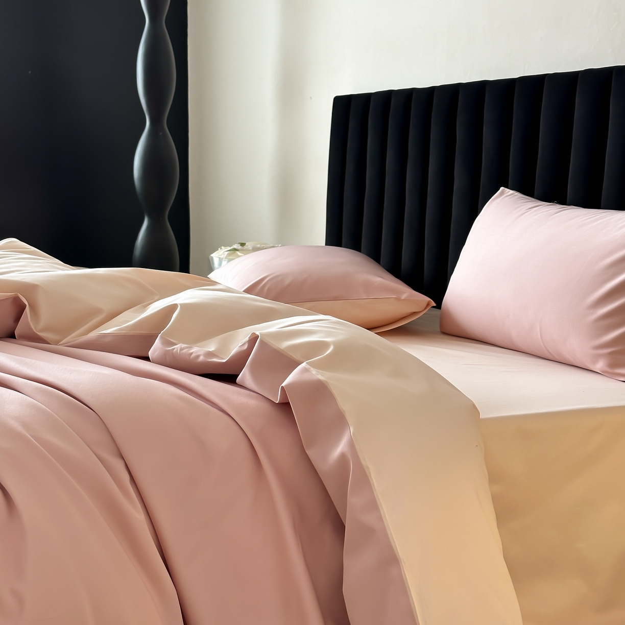 91家纺网 家纺一手货源 找家纺 馨蕊家居 2025春夏新品100S高奢简约长绒棉系列-棉拾光（非会员+20） 控价：不低于218/248/268 棉拾光-慕斯粉