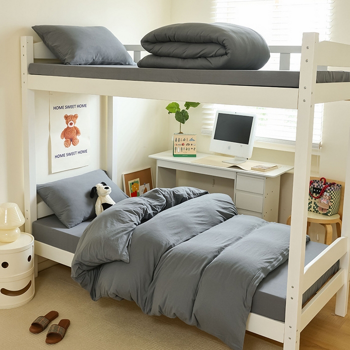 91家纺网 家纺一手货源 找家纺 （总）良品汇馆 2025【天竺棉三件套】天竺棉学生三件套条纹纯色学生宿舍床品件套全棉纯棉